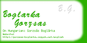 boglarka gorzsas business card