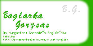 boglarka gorzsas business card